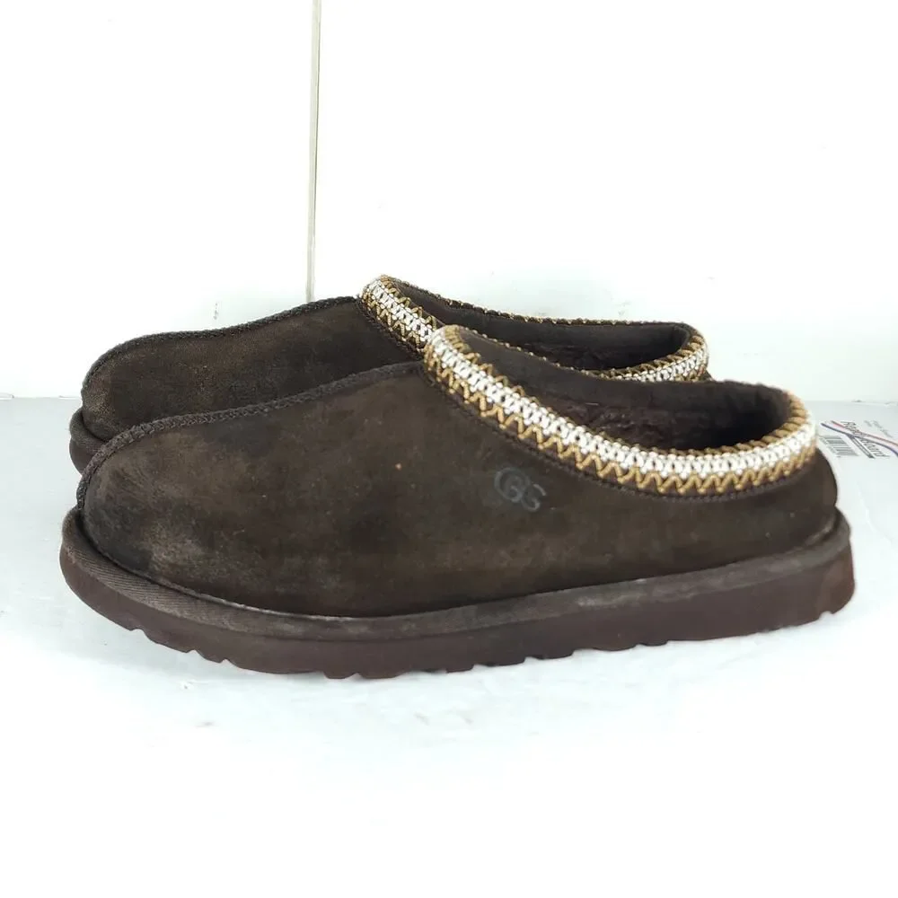 UGG Men's Tasman II US 8 Dusted Cocoa Suede Sheepskin Lined Slippers Shoes